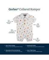 Gerber Baby Girls Collared Romper