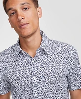 Michael Kors Men's Slim-Fit Stretch Micro Floral Short-Sleeve Button-Down Shirt