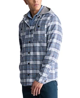 Men's Jakeim Long Sleeve Plaid Flannel Hooded Shirt-Jacket