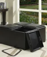 Avalon Faux Leather Coffee Table Storage Ottoman