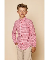 B by Brooks Brothers Big Boys Gingham Woven Long Sleeve Oxford Shirt