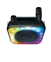 Brookstone Karaoke Dynamite Duo Wireless Led Speaker With 2 Wireless Microphones