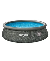 Funsicle 12' x 36" QuickSet Ring Top Above Ground Swimming Pool, Herringbone