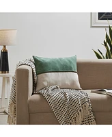 Ihi Home Lumbar Velvet Linen Zipper Pillow, 14"x 20"