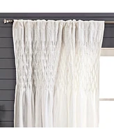 Ihi Home Smocking Stich Linen Cotton Curtain Panel