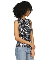 Michael Kors Women's Animal-Print Ruched Sleeveless Top