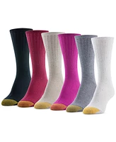 Gold Toe Women's 6-Pack Casual Ribbed Crew Socks