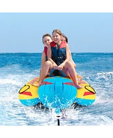 Slickblue 3-Person Inflatable Banana Boat with 3 Eva-padded Seats and Handles
