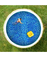 Swimline 18-Ft Round Above Ground Swimming Pool Wall Overlap Liner, Swirl Blue