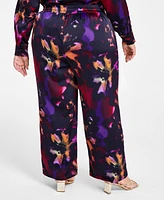 Nina Parker Trendy Plus Satin Wide-Leg Pants