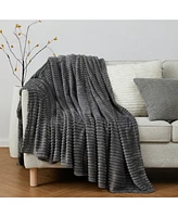 Clara Clark Ultra Soft Lightweight Cut Plush Fleece Blanket