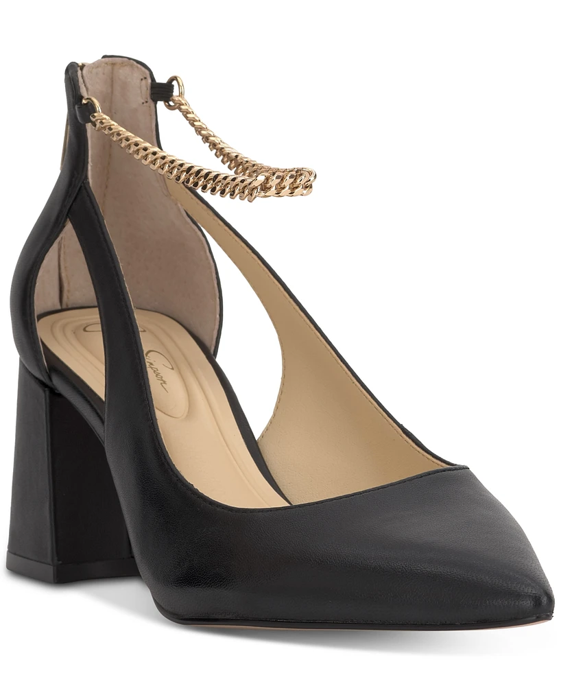 Jessica Simpson Women's Sylan Chain-Strap Cutout Pumps