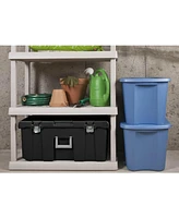 Sterilite Footlocker, Stackable Storage Bin with Latching Lid, Wheels and Handle