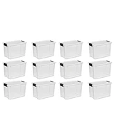 Sterilite Qt Clear Plastic Stackable Storage Bin w/ White Latch Lid