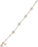 Dkny Gold-Tone Pave Crystal Disc Chain Flex Bracelet