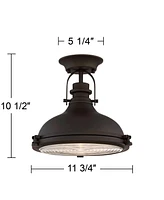 Possini Euro Design Verndale Industrial Close To Ceiling Light Semi