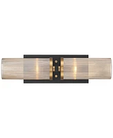 Stiffel Palais 20 1/4" High Black and Warm Brass 2-Light Wall Sconce