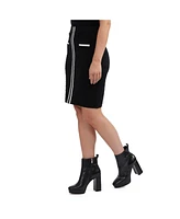 Ellen Tracy Women's Textured Skirt with Contrast Rib Trim