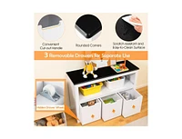 Slickblue Kids Toy Storage Organizer with Blackboard Top-3-Drawer