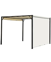 Outsunny 10' x 10' Outdoor Retractable Pergola Gazebo Shade Sunshade Canopy Shelter Steel