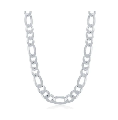 Simona Sterling Silver 8.6mm Figaro Chain - Rhodium Plated