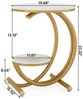 Tribesigns Faux Marble Side Table, 2