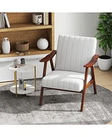 Modern Accent Chair Leisure Armchair with Felt Pads-Grey