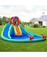 Slickblue Kids Inflatable Water Slide Bounce House with Carrying Bag Without Blower