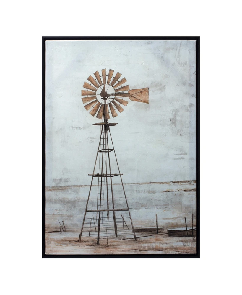 Slickblue Framed Windmill Canvas Print