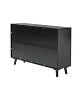 Hulala Home Gius Contemporary Accent Cabine with Beech Wood Doors