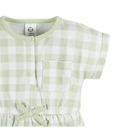 Gerber Baby Girls Sleeveless and Short Sleeve Romper, 2 Pack