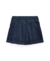 Polo Ralph Lauren Big Girls Pleated Cotton Denim Skirt