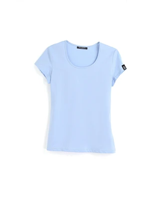 Bellemere New York Women's Ultra Thin Low Crew Neck Cotton T-shirt