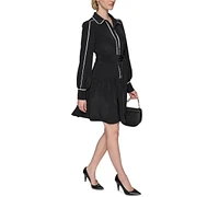 Karl Lagerfeld Paris Women's Button-Front Shirtdress