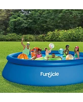 Funsicle 15' x 36" QuickSet Inflatable Ring Top Outdoor Above Ground Pool w/Pump