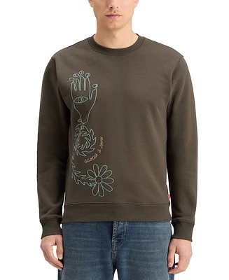 Scotch & Soda Men's Embroidered Long Sleeve Crewneck Sweatshirt