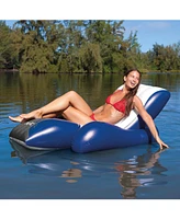 Intex Inflatable Floating Comfortable Recliner Lounges with Cup Holders (2 Pack)