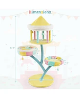 Costway Multi-Layer Cat Tree Cat Tower with Open Condo 2 Removable Perches Dangling Balls
