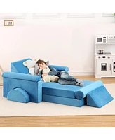 Caromio -Piece Kids Play Couch Soft Foam Mudular Sofa Fort Building Toddler Playset