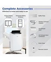 Costway 12000 Btu Portable Air Conditioner 4-in-1 Smart WiFi Enabled Home Ac Unit 8000 Btu(12000BTU Ashrae)