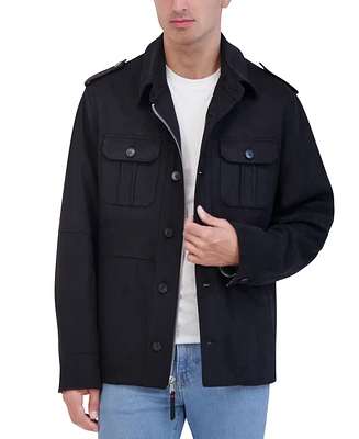 Robert Graham Men's Faux Suede Utility Overshirt Jacket
