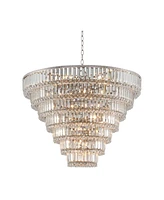 Vienna Full Spectrum Magnificence Brushed Satin Nickel Chandelier 32 3/4" Wide Modern Dimmable Led 7-Tier Faceted Clear Crystal Glass 29