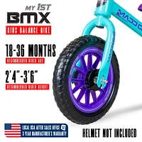 Toddler Balance Bike – Lightweight No Pedal First for Ages 18 Months to 4 Years Adjustable Seat 10" Maintenance-Fre
