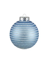 Northlight Light Blue Glitter Christmas Ball Ornaments 1.75-Inch