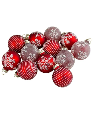 Northlight Set of 12 Red Glass Christmas Ornaments