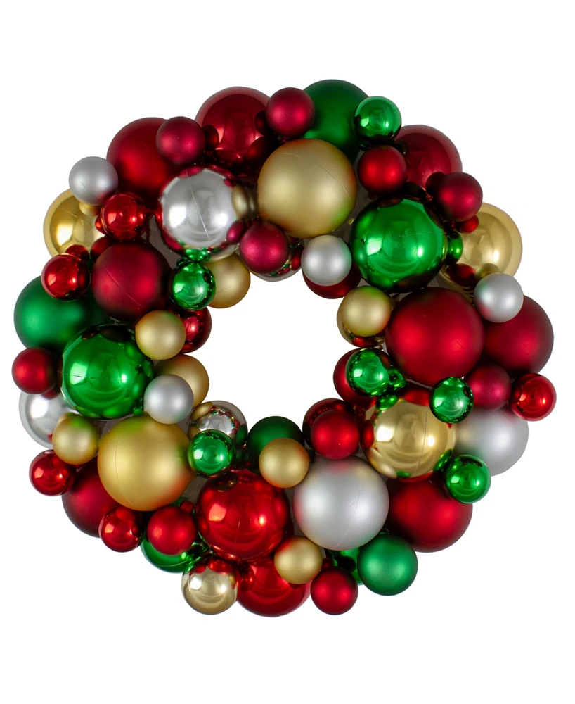 Northlight Traditional Shatterproof Ball Christmas Wreath