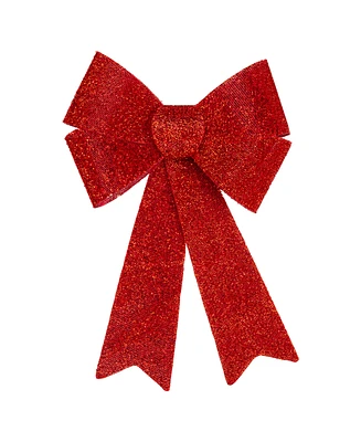 Northlight 17" Led Red Tinsel Bow Christmas Decoration