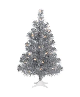 Northlight 2' Silver Tinsel Pine Artificial ChristmasTree