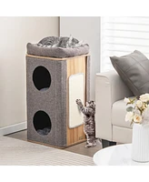 Slickblue 3-Story Cat House with Scratching Board for Indoor Cats