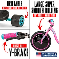Madd Gear Drift Trike – Kids Ride-On with Adjustable Seat - Pink